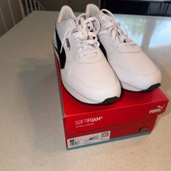PUMA St Runner V4 Leather Lace Up Mens Off White White Sneakers 14 (no Sole)