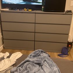 2 Gray 4-Drawer IKEA Dressers