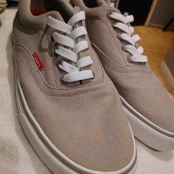 Levi's Comfort Sneakers Men's 10 Light Gray Boat Shoes