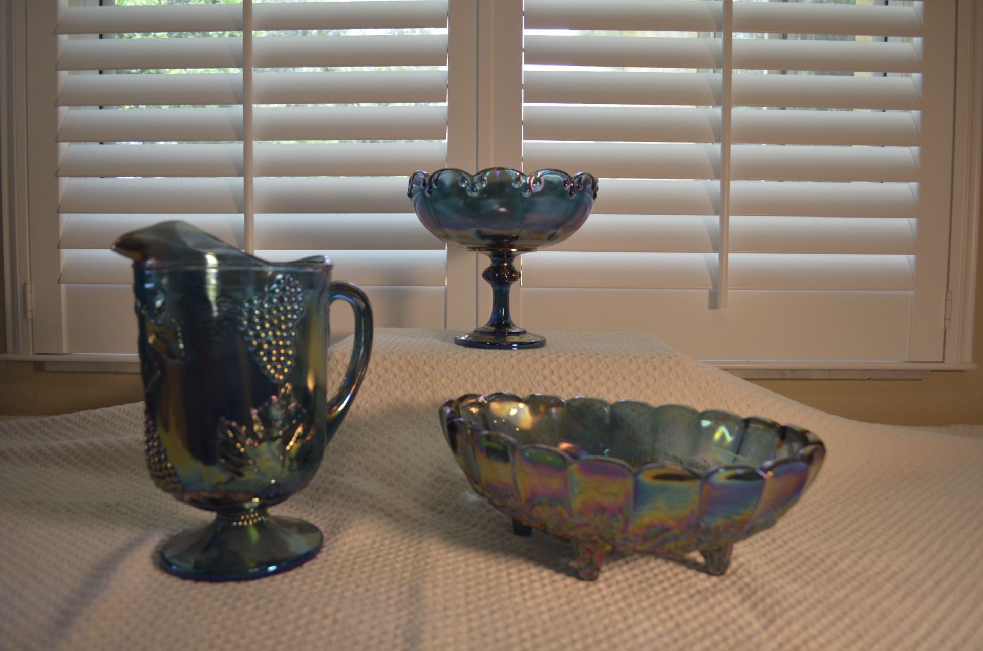 Carnival glass collection (6 pieces)
