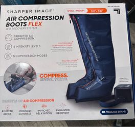SHARPER IMAGE AIR COMPRESSION Flex Boots small- medium 5’0-5’8 height /blue