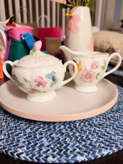 Selling Butterfly Meadow Sugar Bowl and creamer set