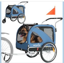 2-in-1 Pet Bicycle Trailer with Stroller Wheel