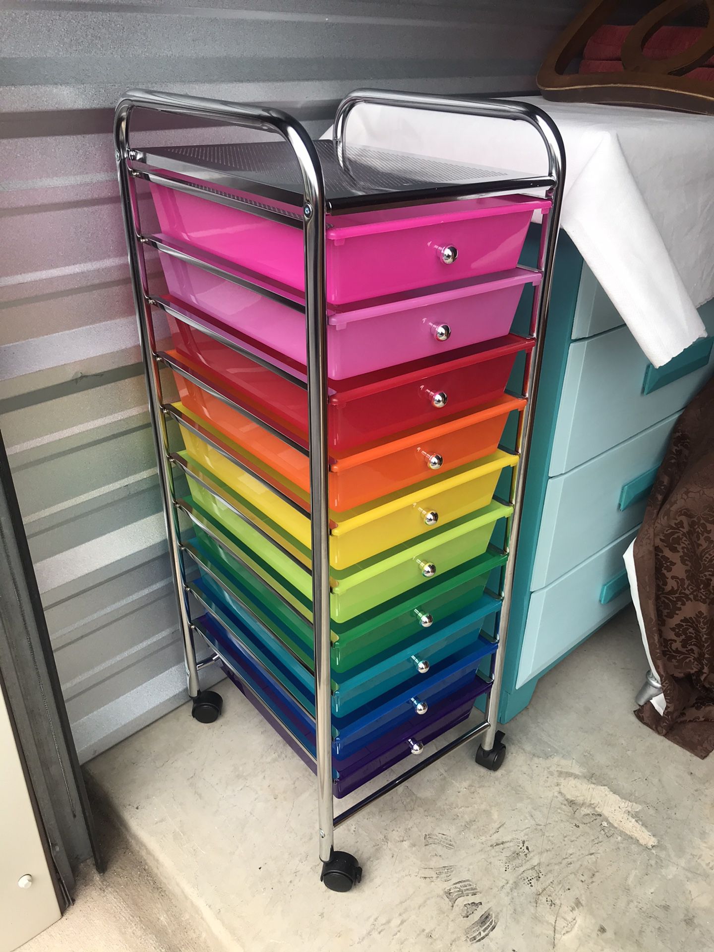 Rainbow 10-Drawer Storage Rolling Cart like new