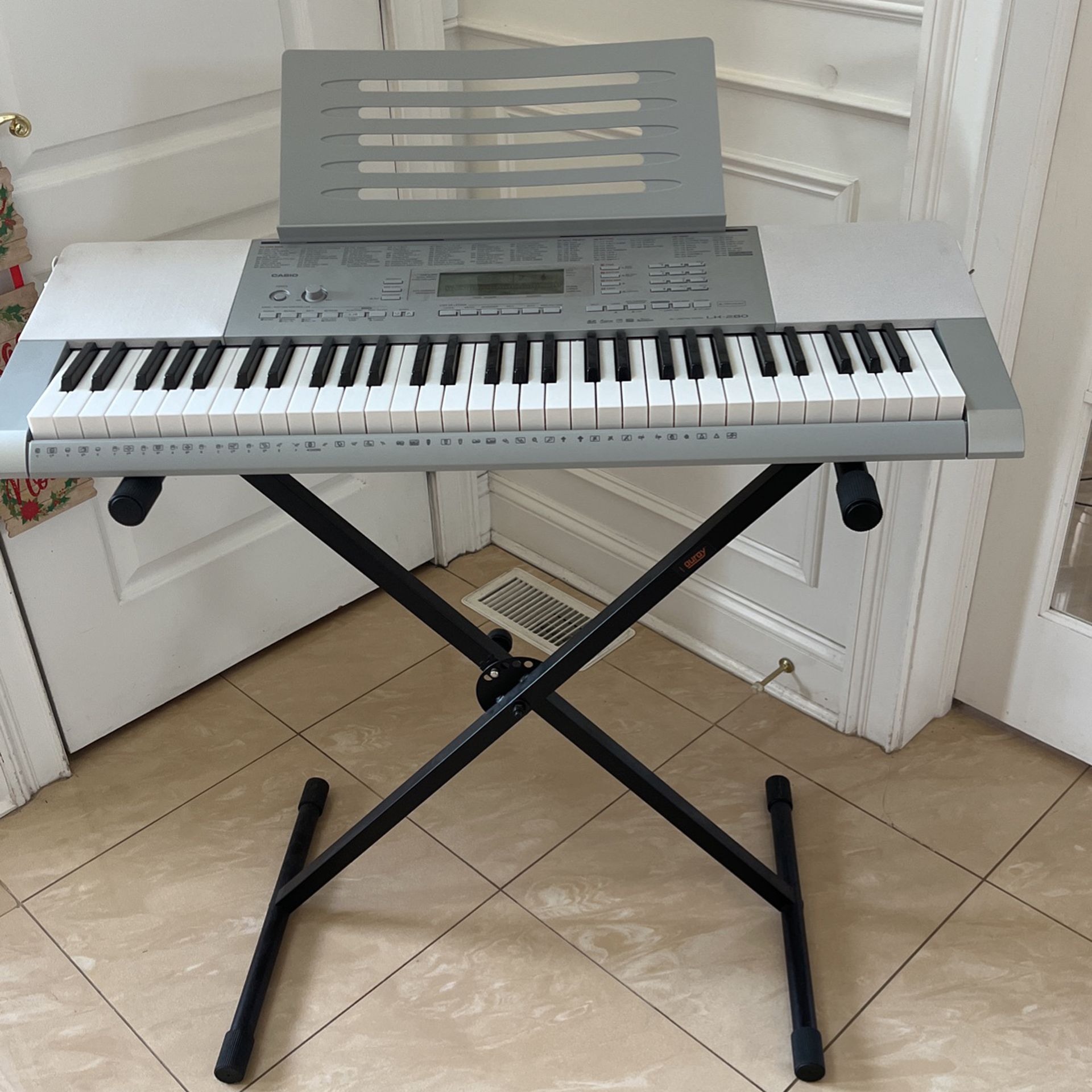 Casio Lk-280 White Color Piano Keyboard  With Stand