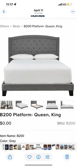 BRAND NEW KING SIZE GRAY BED FRAME WITH NEW MATTRESS/FAST DELIVERY