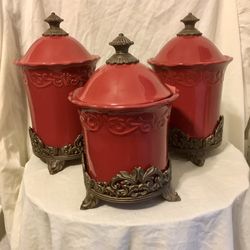 Kitchen 3 Canister Set - stoneware