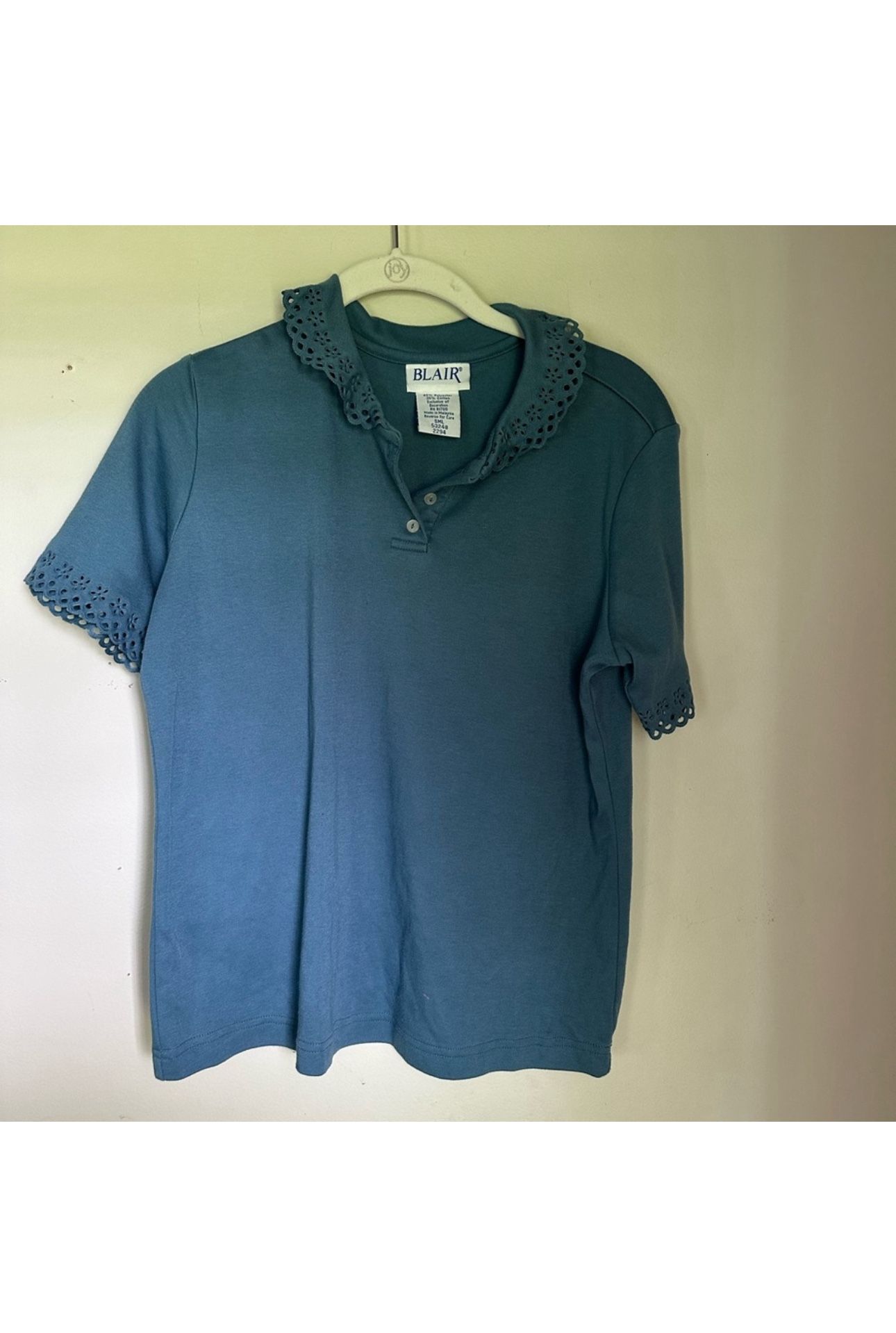 Blair Blue Eyelet Polo Shirt
