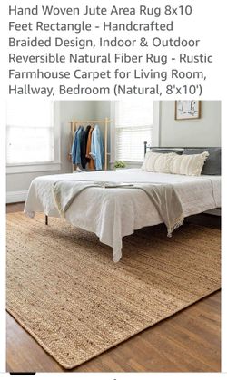 New 8x10' Jute Handloom Atea Rug