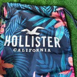 Hollister Floral Bird of Paradise Tropical Drawstring Bag