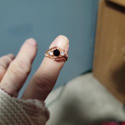 Size 7 Black Onyx Rose Gold Ring