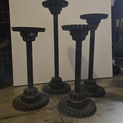 Iron Gear Candle Holders 