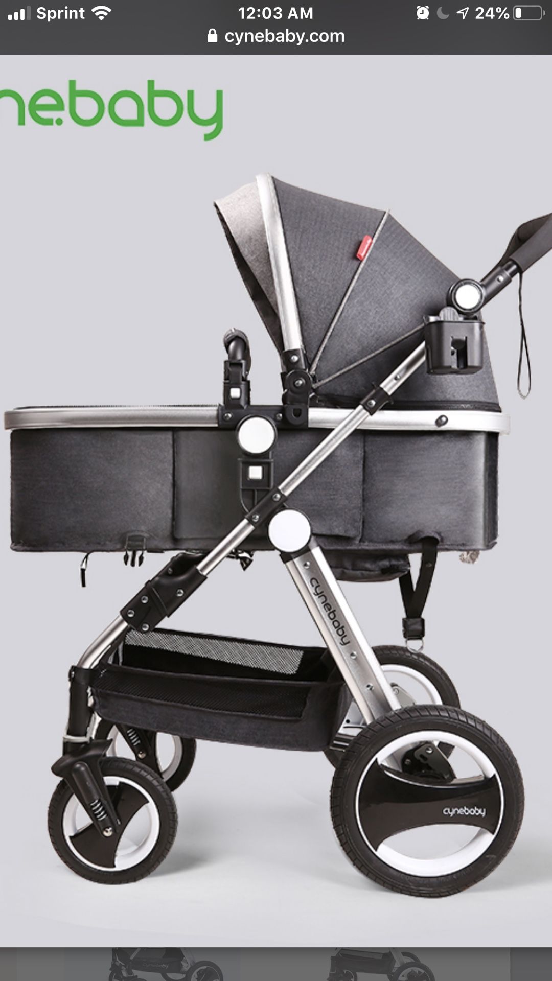 Infant Toddler Baby Stroller Carriage - Cynebaby Compact Pram Stroller Dark gray