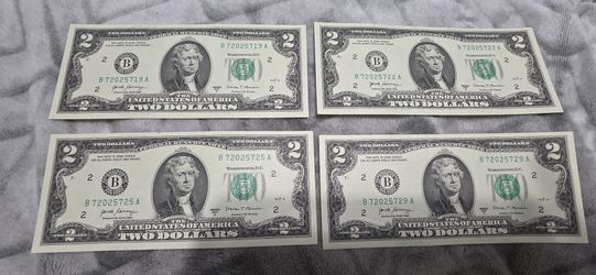 FOUR Uncirculated $2 BILLS