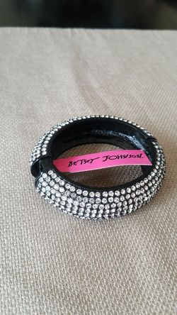 Betsey Johnson brand iced out bangle bracelet for sale!!