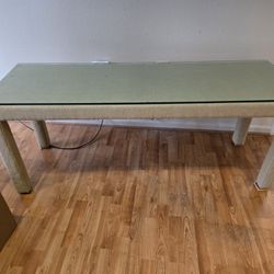 Fabric And Glass Coffee Table