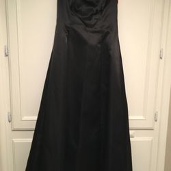 Teenager /woman’s Black Satin Strapless Fushia Satin Top Size 7/8