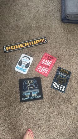 Gaming Wall Signs Set of 5