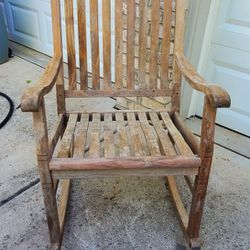 Pottery Barn Teak Rocking Chair Excellent Condition 