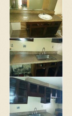 Kitchen cabinets and countertops refinishing