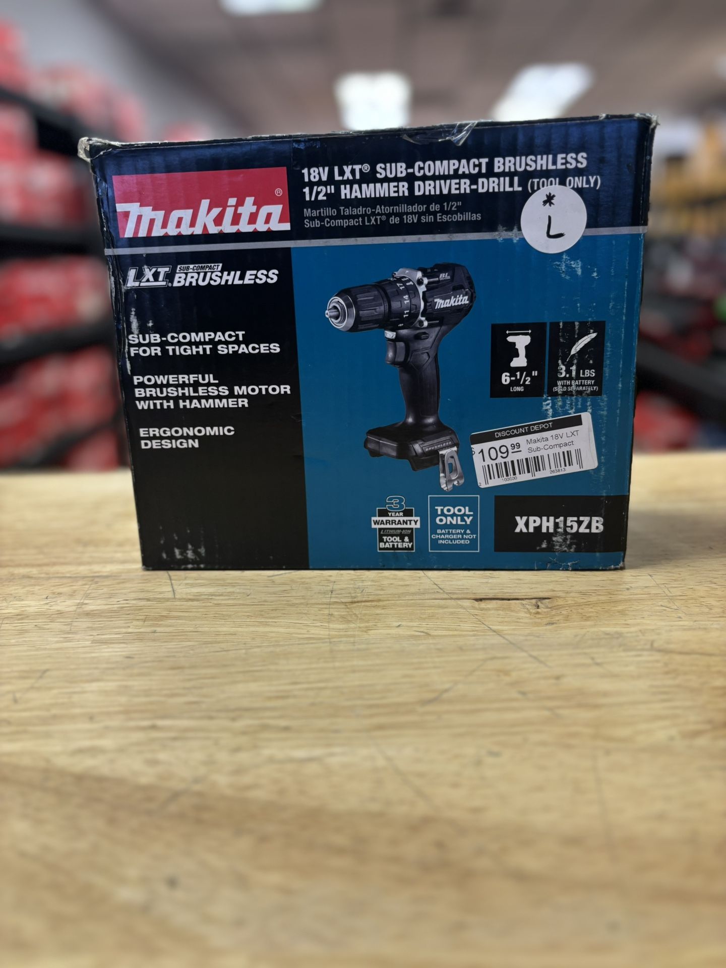 18V LXT Sub-Compact Lithium-Ion Brushless Cordless 1/2 in. Hammer Driver Drill (Tool Only)