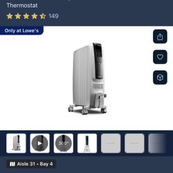 Heater with Thermostat Oil-filled Radiant Tower Indoor Electric Space Heater with Thermostat