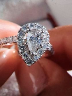 1 ct natural diamond 14k white gold ring