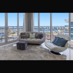 Grey Love Seat Couch - New