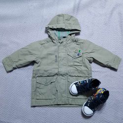 Toddlers GAP Jacket (size 18-24 mos.) and Converse Sneakers (size 9 / 6.125 in)