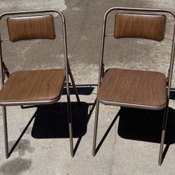 Samsonite Mid-Century Folding Chairs - MCM wood Grain