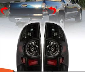 Pair LED Tail Lights Assembly 2005-2015 Toyota Tacoma Black Brake Lamp LH RH Side