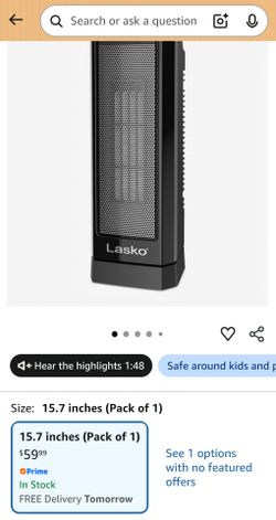 Lasko Black Tower Space Heater