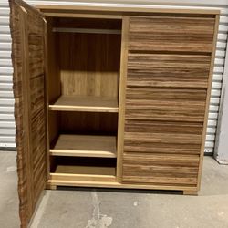 $150. Dresser W/ Shelves or clothes Hanger. H- 50, W-44, D-20.5 Be