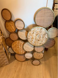 Set of 2 Boho Woven Wall Decor Panels