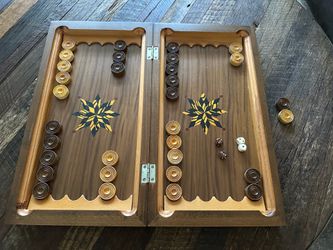 Hand carved Wooden Persian Backgammon Set