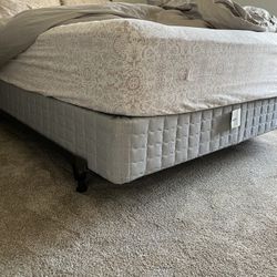 Queen Size Boxspring And Metal Bed Frame 