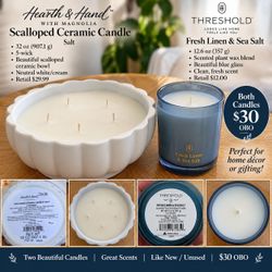 Hearth & Hand + Threshold Candles – Unused – $30 OBO