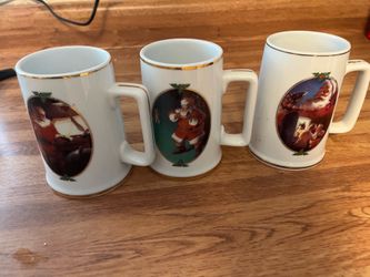 Vintage Coca Cola Christmas mugs