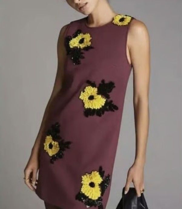 Anthropologie Dhruv Kapoor Sequined Shift Mini Dress size M NWT