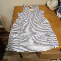 Universal threads blue and white striped dress