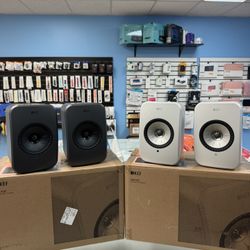 KEF LSX II LT Wireless HiFi Speakers Set Of 2 /Gray & Beige Colors New