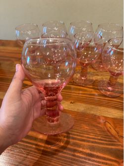 8 Piece Pink drinking glasses