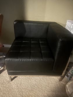 2 Black Leather Chair Sets 