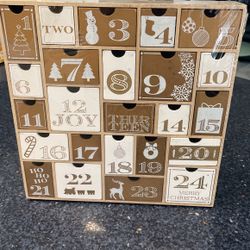 Christmas Advent Wooden 24 Drawer Box. New