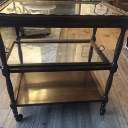 Vintage Wooden Tea Cart Mohogany