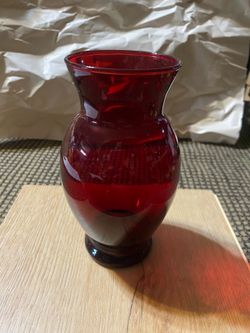Vintage Anchor Hocking Royal Ruby Red Glass Vase