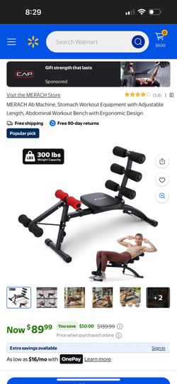 MERACH Ab Machine, Stomach Workout Equipment with Adjustable Length, Abdominal Workout Bench with Ergonomic Design