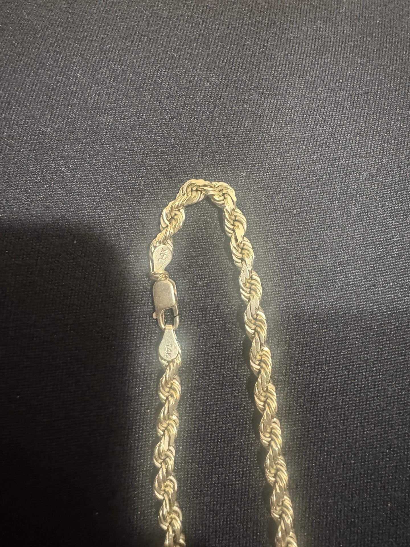 14k Solid Gold Diamond Cut Necklace. Torzal Cadena De Oro 14kt. Chain