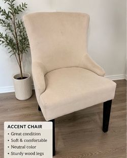 2 Matching Beige Accent Chairs – $40 Each / $70 for Both