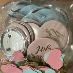 New Gender Reveal Buttons And Confetti 